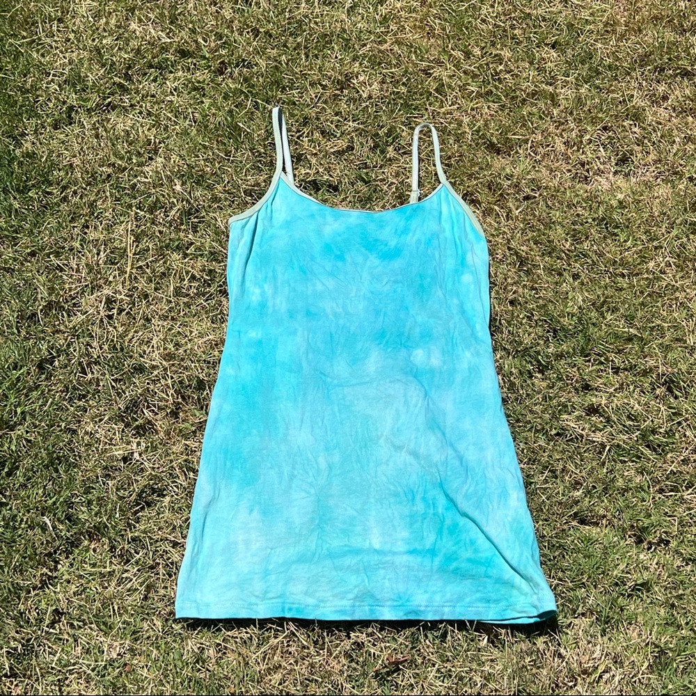 Light blue tie dye tank top